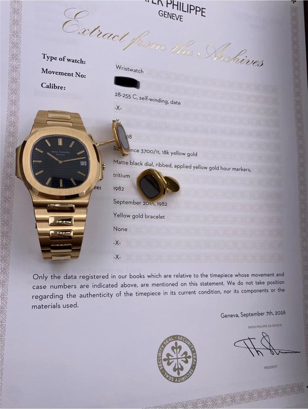 Patek Philippe Nautilus „Jumbo“ mit Manschettenknöpfen – Ansicht 3